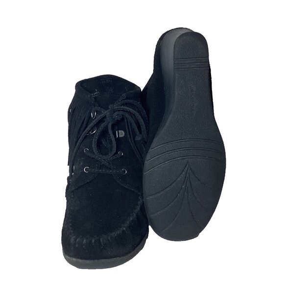 Minnie Tonka Black Suede Leather Lace Up Heels Size 8 Model #84020 Pre-Owned - Picture 11 of 12